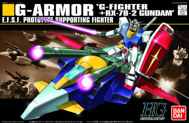 Gundam 1/144 HGUC #050 Gundam 0079 G-Armor (G-Fighter + RX-78-2 Gundam) Model Kit