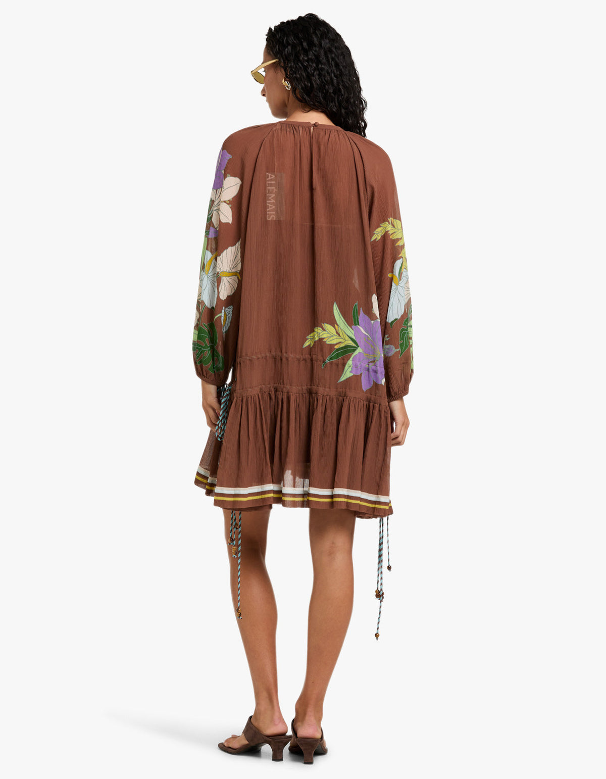 Alfie Ruched Mini Dress - Chocolate