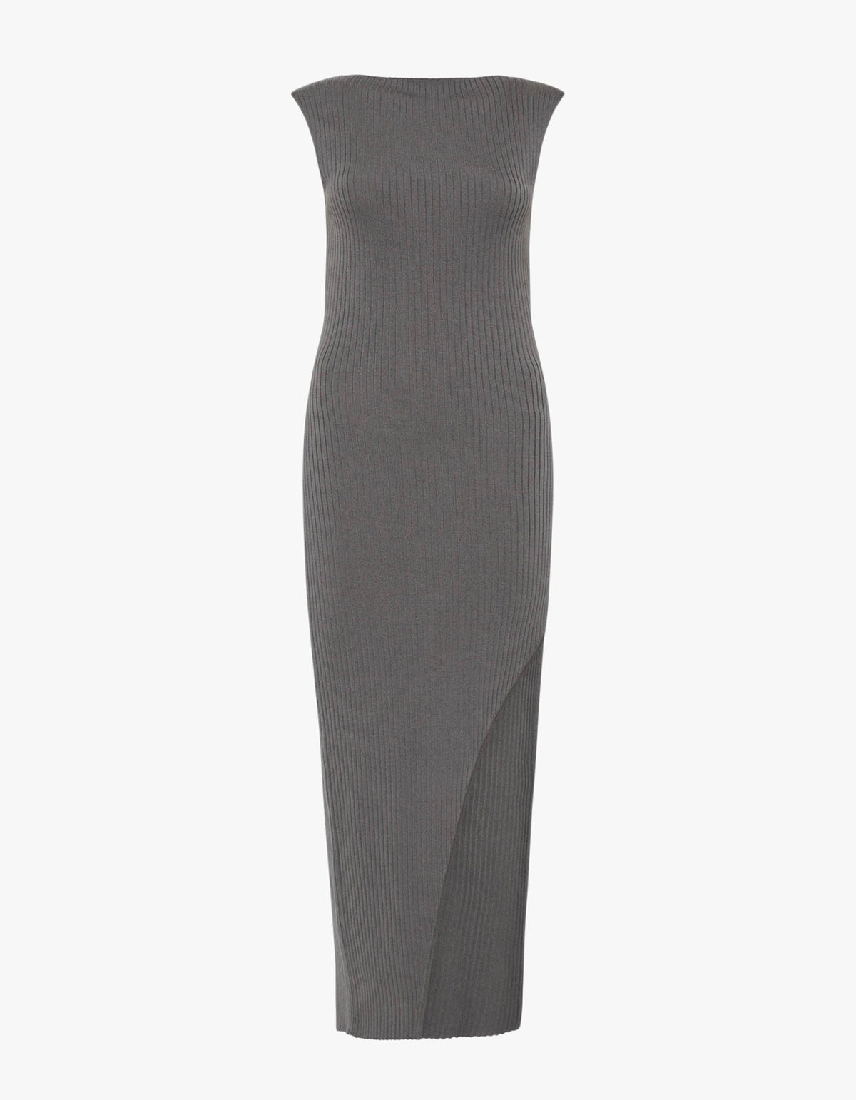 Cut Away Knit Dress - Stone Grey