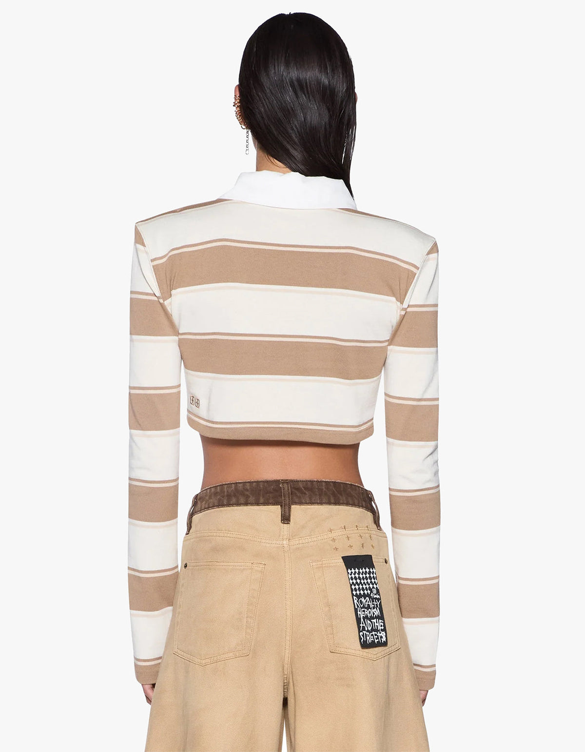 Academy L/S Polo Shirt - Tan Stripe
