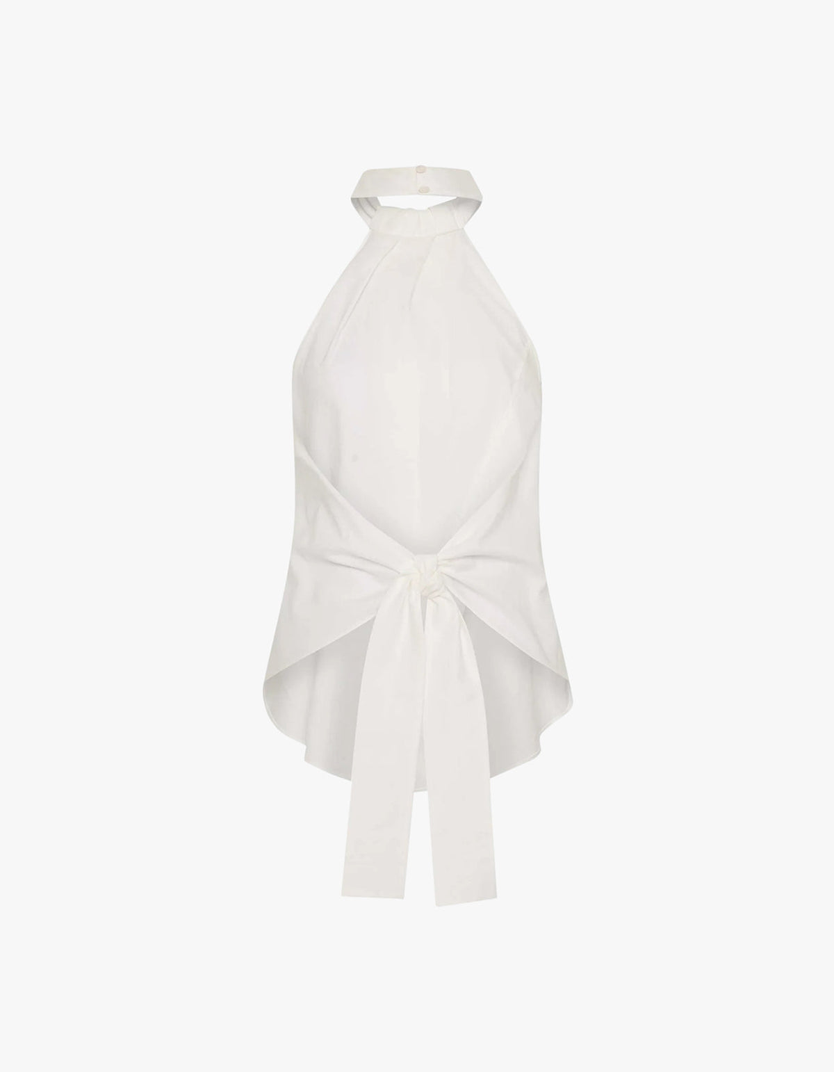 Oxford Halter Tie Back Top - White