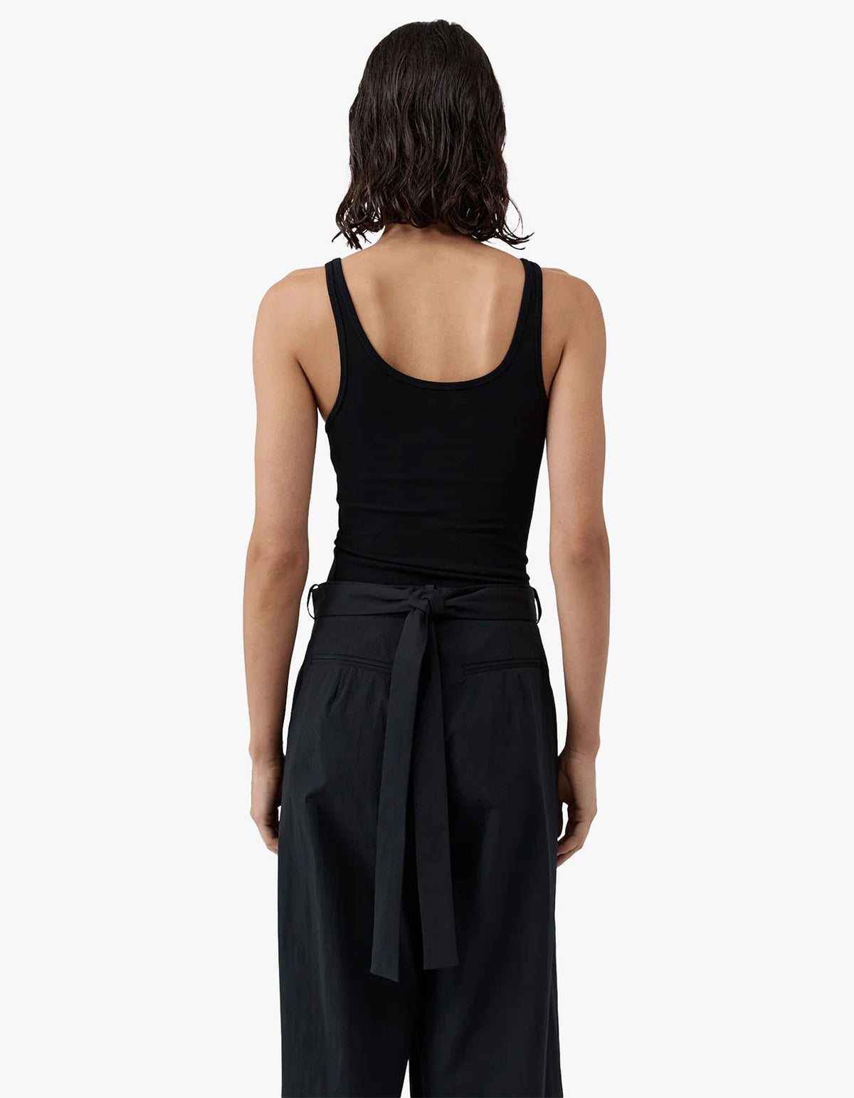 Soft Jersey Slim Scoop Tank - Jet Black
