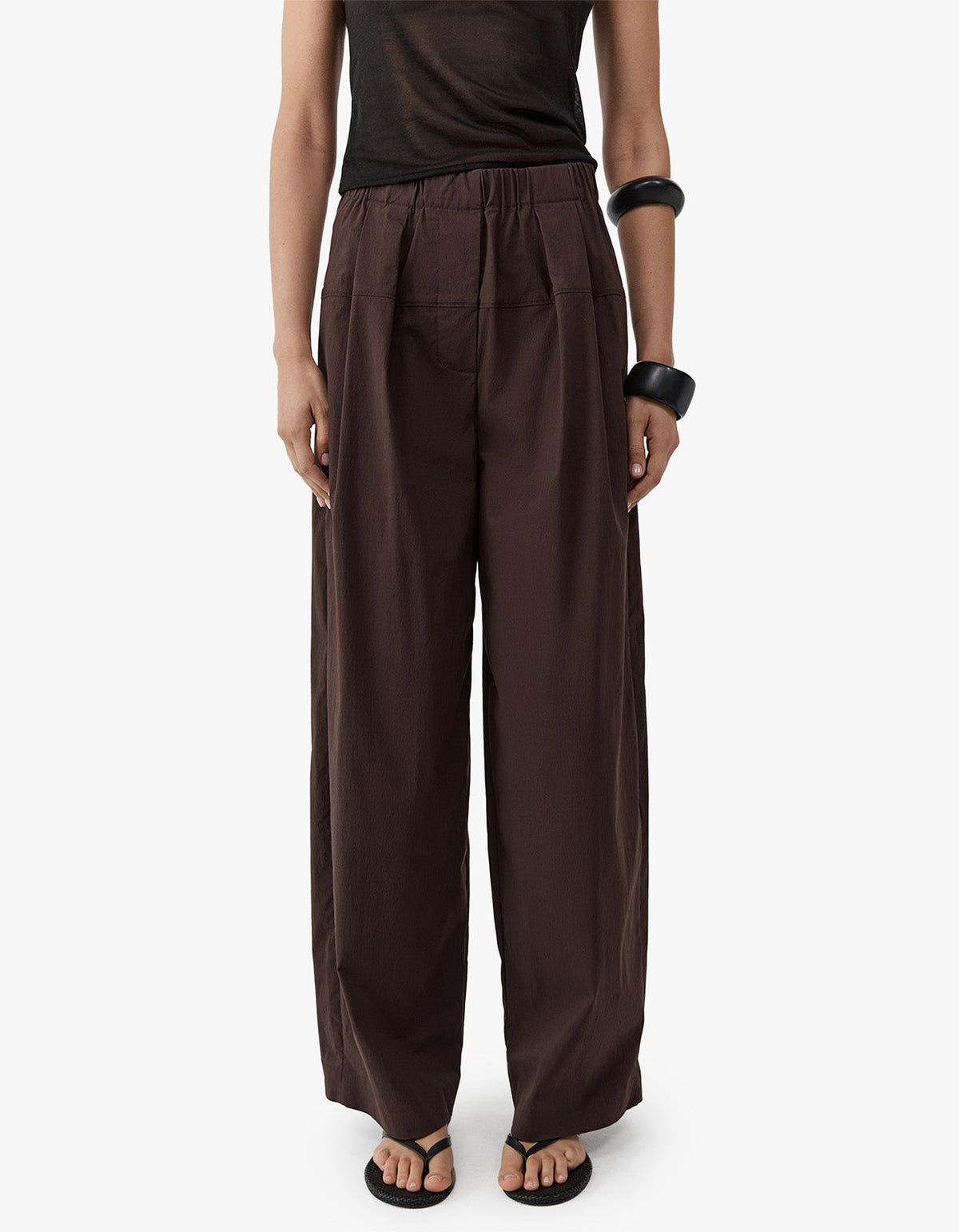 Relaxed Pleat Pants - Bark