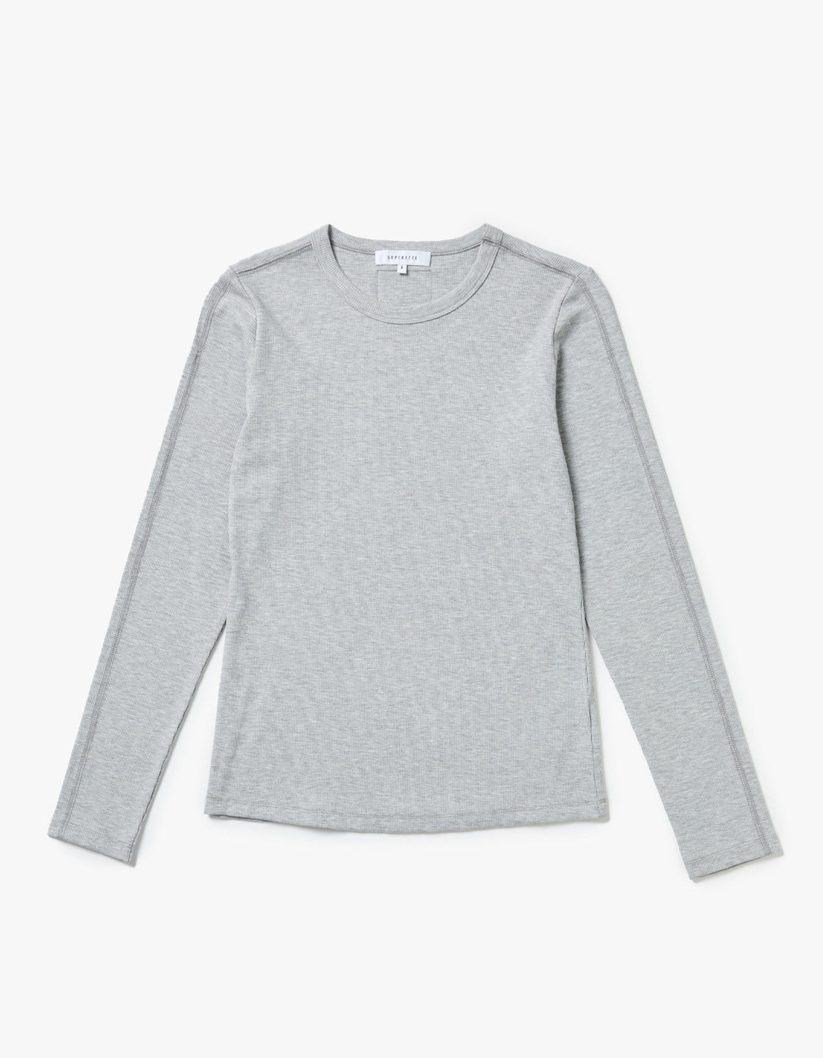 Lobby Rib L/S Top - Grey Marle