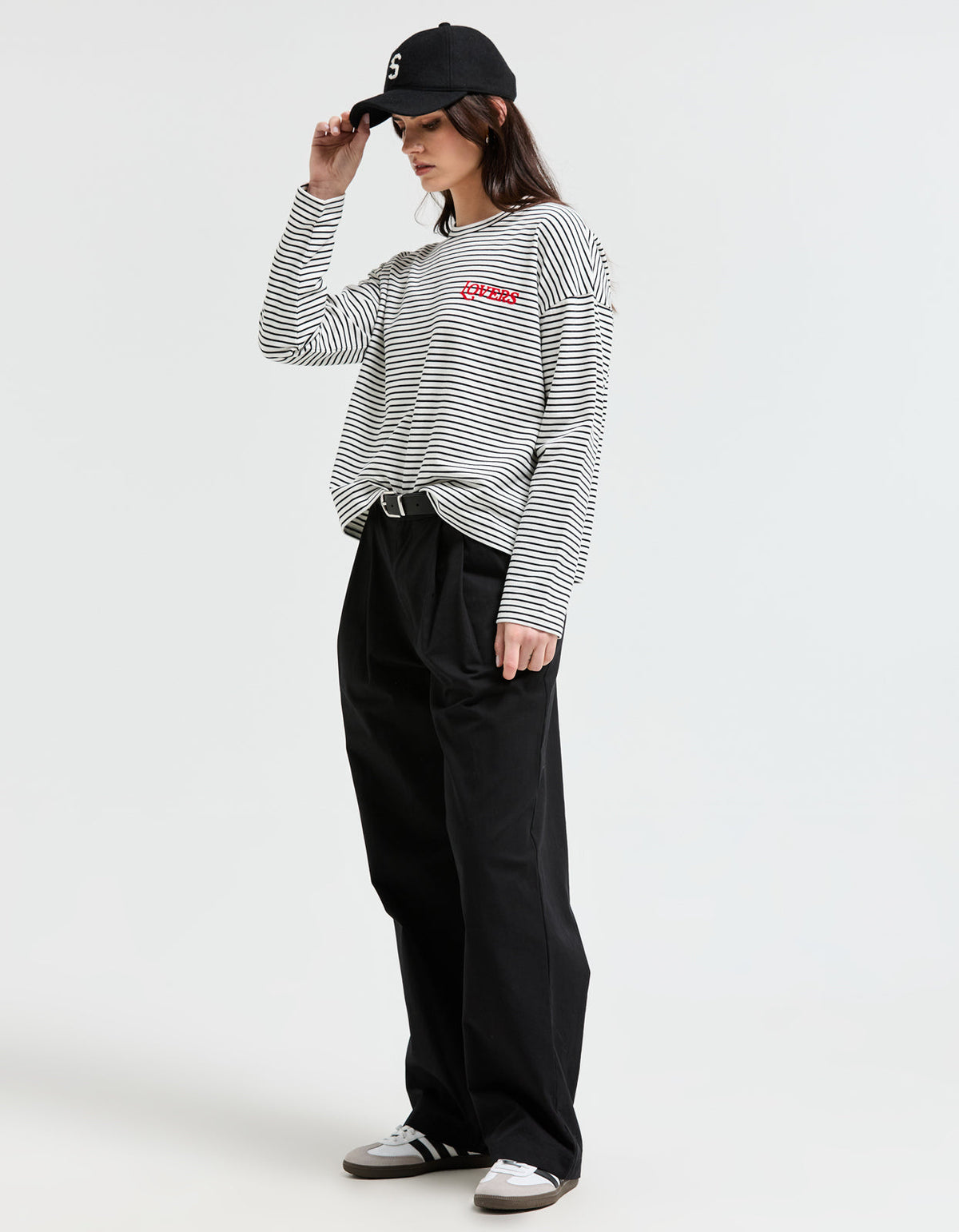 The Sky Stripe Long Sleeve Tee - Black/White