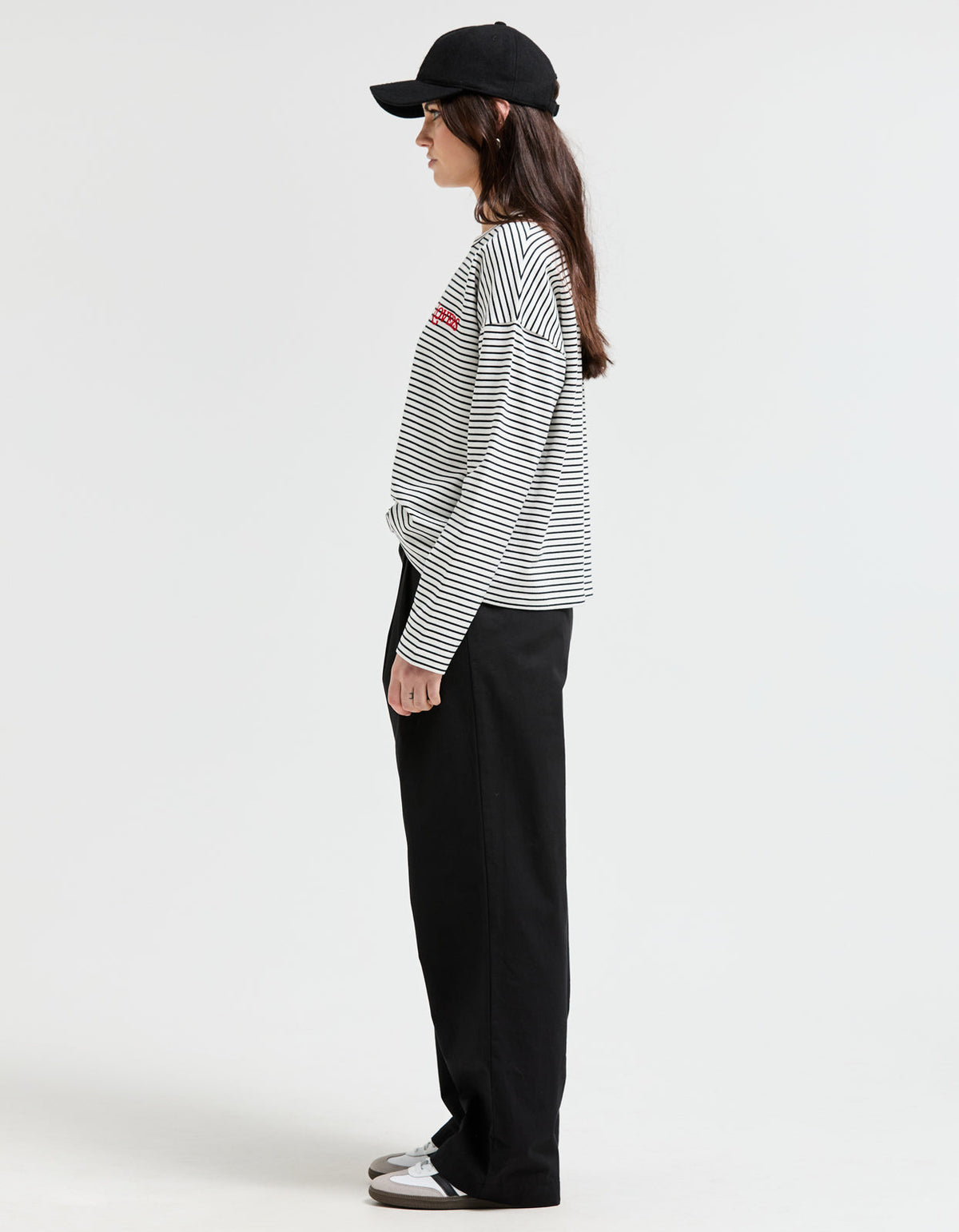The Sky Stripe Long Sleeve Tee - Black/White